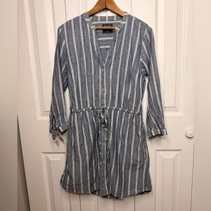 Abercrombie & Fitch Striped Linen Shirtdress